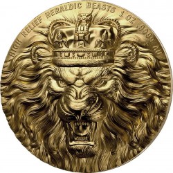 LION - HERALDIC BEASTS 1 OZ GOLD 2 PUNDS GOLD COIN TRISTAN DA CUNHA 2022