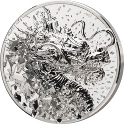 BURST DRAGON 500 GRAMM 10000 TOGROG SILVER COIN MONGOLIA 2024