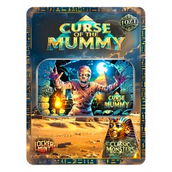 CLASSIC MONSTERS CURSE OF THE MUMMY 1 OZ SILVER COLORIZED BAR IN CARD 2024