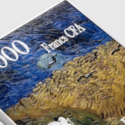 AUTOPORTRET 1887 VINCENT VAN GOGH 2,5 OZ SREBRO 750 GRAM ZN 120 GRAM CU 10000 FRANCS TCHAD 2024