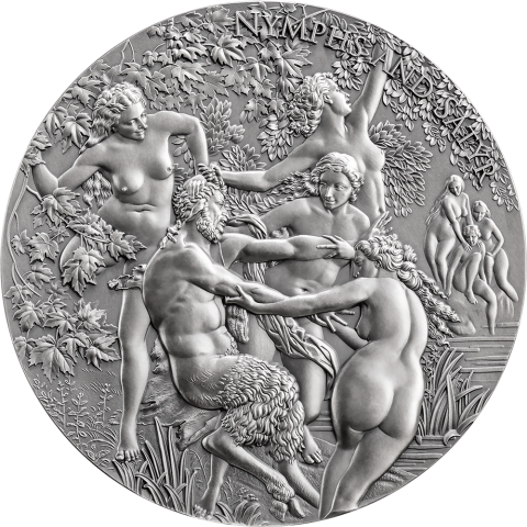 NYMPHS AND SATYR CELESTIAL BEAUTY 1 KG 10000 FRANCS SILVER COIN CAMEROON 2025