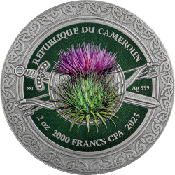 CELTIC FEMINA BELLATOR SERIA 2 OZ 2000 FRANCS SREBRNA MONETA KAMERUN 2025