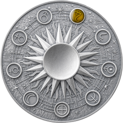 JUPITER SOLAR SYSTEM 2 OZ 10 CEDIS SILVER COIN GHANA 2025