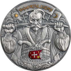 IMMORTAL GLORY 300 YEARS OF UKRAINIAN COSSACK 10 CEDIS SILVER COIN GHANA 2025