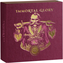 IMMORTAL GLORY 300 YEARS OF UKRAINIAN COSSACK 10 CEDIS SILVER COIN GHANA 2025