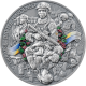 UKRAINE BATTLE HARDENED V.2 2 OZ 10 CEDIS SILVER COIN GHANA 2025
