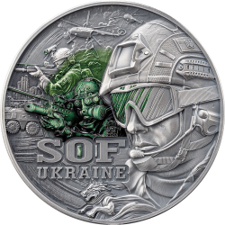 SPECIAL OPERATIONS FORCES SOF UKRAINE 2 OZ 2000 FRANCS SILVER COIN CAMEROON 2025