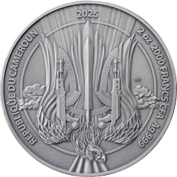 SPECIAL OPERATIONS FORCES SOF UKRAINE 2 OZ 2000 FRANCS SILVER COIN CAMEROON 2025