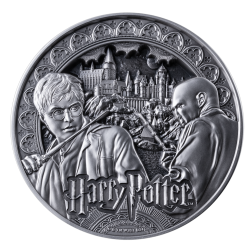 HARRY POTTER VS VOLDEMORT SILVER COIN MULTIPLE LAYER GIANT 1 KG 25 DOLLARS SAMOA 2024