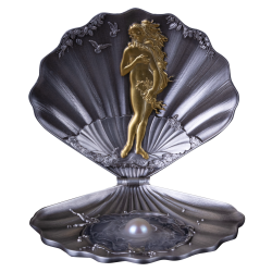 BIRTH OF VENUS SHELL COIN 3D 5 DOLLARS SILVER COIN SAMOA 2025