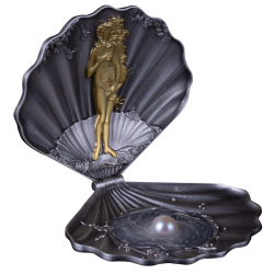 BIRTH OF VENUS SHELL COIN 3D 5 DOLLARS SILVER COIN SAMOA 2025