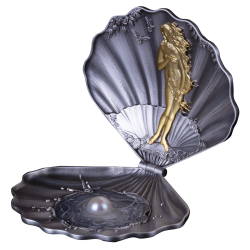 BIRTH OF VENUS SHELL COIN 3D 5 DOLLARS SILVER COIN SAMOA 2025