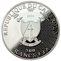 GALAXY NGC 1097 999 Ag 500 CFA FRANCS SILVER COIN CAMEROON 2024