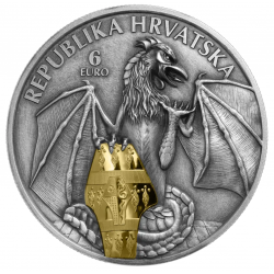 TRSAT DRAGON 2 OZ SILVER COIN 6 EURO MALTA 2024