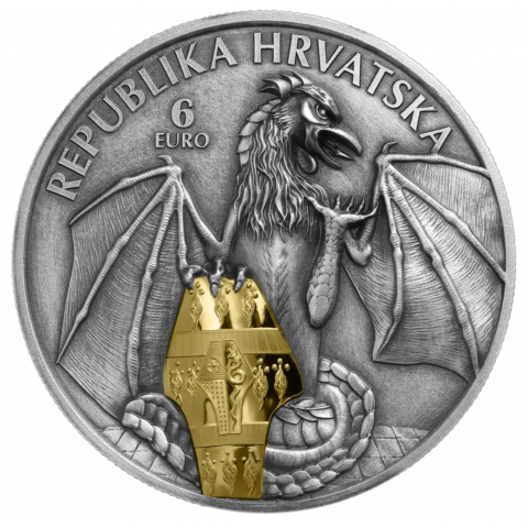 TRSAT DRAGON 2 OZ SILVER COIN 6 EURO MALTA 2024