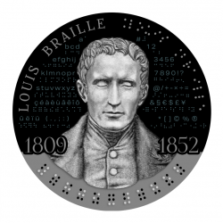 LOUIS BRAILLE 2 OZ SILVER COIN 2000 FRANCS CFA CAMEROON 2024