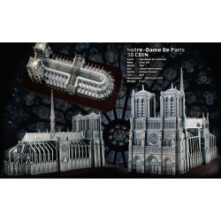 NOTRE DAME DE PARIS 3D 10 UZ SREBRNA MONETA KAMERUN 2024