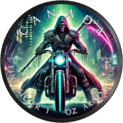 GRIM REAPER CYBERPUNK 1 OZ 5 DOLLARS SILVER COIN CANADA 2024