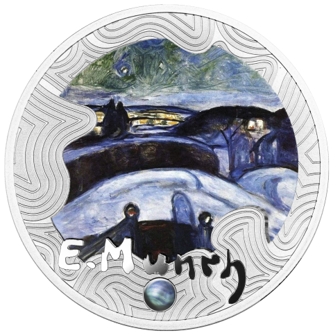 STARRY NIGHT EDVARD MUNCH 17.5 g SILVER COIN 500 FRANCS CFA CAMEROON 2024