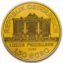 2019 1oz €1.5 EUR Austrian Silver Philharmonic Germania Flag Colorized Coin