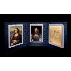 ZAAWANSOWANA SZTUKA LEONARDO DA VINCI 3 x 1 OZ 3 x 5 DOLLARS SILVER COIN SAMOA 2024