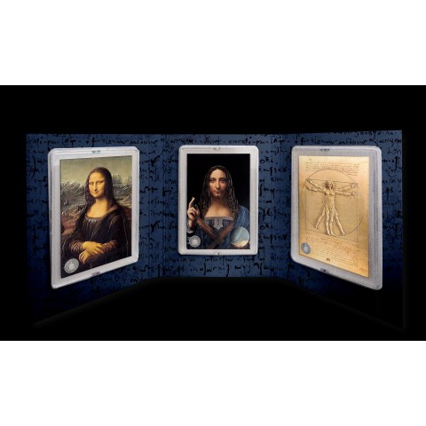 ADVANCED ART LEONARDO DA VINCI 3 x 1 OZ 3 x 5 DOLLARS SILVER COIN SAMOA 2024