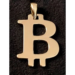 BITCOIN GOLD BTC SYMBOL 585 14K PENDANT 7 GRAMM