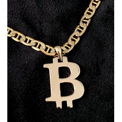 BITCOIN GOLD BTC SYMBOL 585 14K PENDANT 7 GRAMM