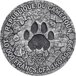 THE GRAND HUNTING CIRCLE OF LIFE 1 KG 10000 FRANCS SILVER COIN CAMEROON 2025