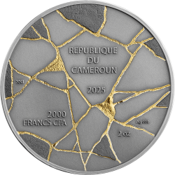 DAVID KINTSUGI ART 2 OZ 2000 FRANCS SILVER COIN CAMEROON 2025