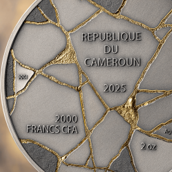 DAVID KINTSUGI ART 2 OZ 2000 FRANCS SILVER COIN CAMEROON 2025