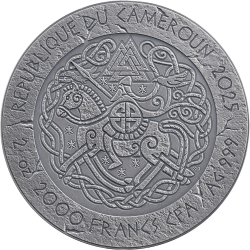 HARALD FAIRHAIR THE WAY TO VALHALLA 2 OZ 2000 FRANCS SILVER COIN CAMEROON 2025