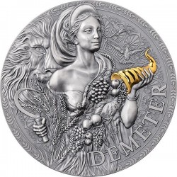 DEMETER MITOLOGIA GRECKA 2 OZ SREBRNA MONETA 3000 FRANCS KAMERUN 2023