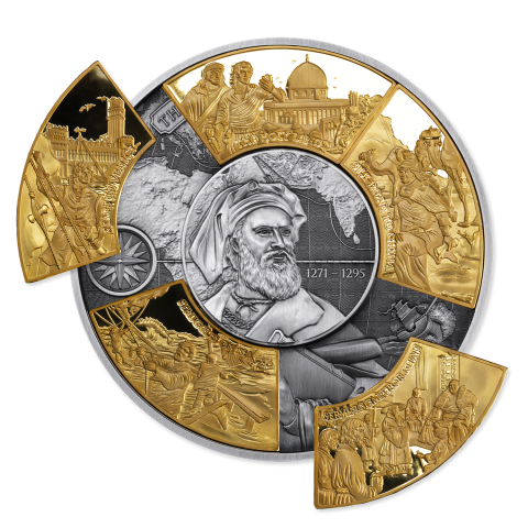 MARCO POLO PUZZLE 5 OZ 250 FRANCS SILVER COIN DJBOUTI 2025