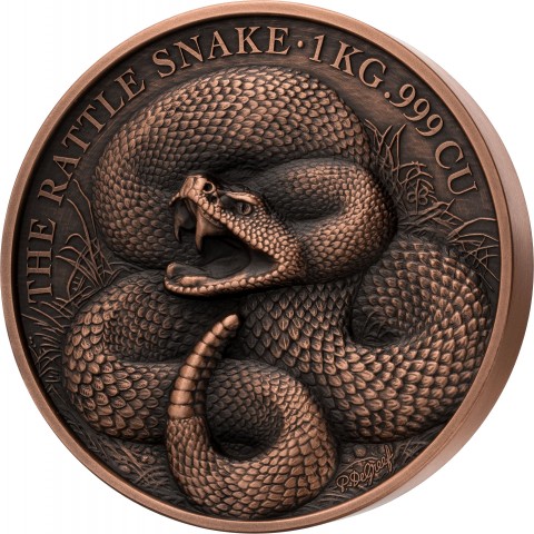 THE RATTLE SNAKE 1 KG COPPER COIN 1500 FRANCS BENIN 2025