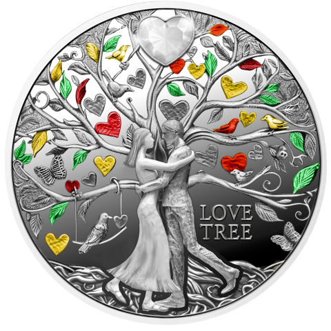 DRZEWO MIŁOŚCI LOVE TREE 17,5 G. 1 DOLLAR SREBRNA MONETA NIUE 2025