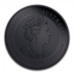 2019 1oz Australian Silver Burning Double Dragon Ruthenium coin