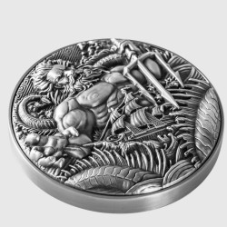 POSEIDON ANCIENT GREEK GOD OF THE SEA 2 OZ SILVER 11,5 OZ COPPER 10000 FRANCS SILVER COIN TCHAD 2025