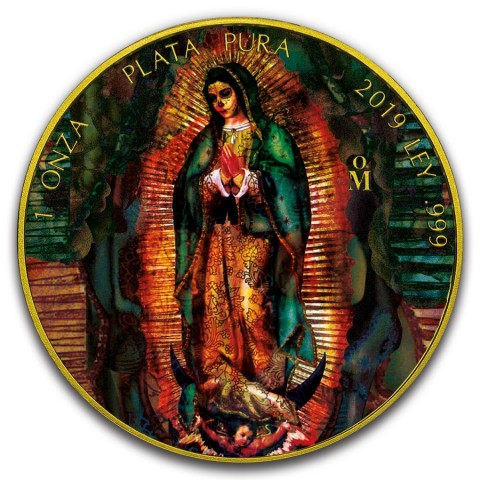 2019 1oz Mexican Silver Libertad Santa Muerte Gilded Coin