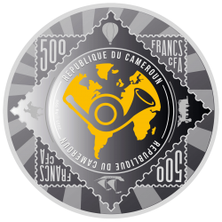 INVERTED JENNY - THE MOST WORLD PRECIOUS STAMPS 17,5 g. 500 FRANCS SILVER COIN CAMEROON 2025