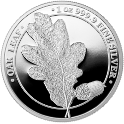 Liść Dębu Oak Leaf Germania 2019 1 Oz Proof 5 Marek srebrna moneta