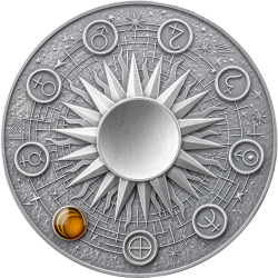 KSIĘŻYC MOON SYSTEM SOLARNY 2 OZ 10 CEDIS SREBRNA MONETA GHANA 2025