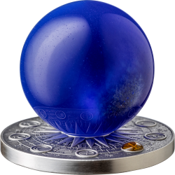 NEPTUNE SOLAR SYSTEM 2 OZ 10 CEDIS SILVER COIN GHANA 2025