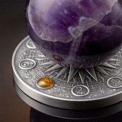 SATURN SYSTEM SOLARNY 2 OZ 10 CEDIS SREBRNA MONETA GHANA 2025