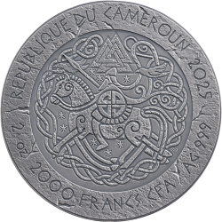 BJÖRN IRONSIDE THE WAY TO VALHALLA 2 OZ 2000 FRANCS SILVER COIN CAMEROON 2025