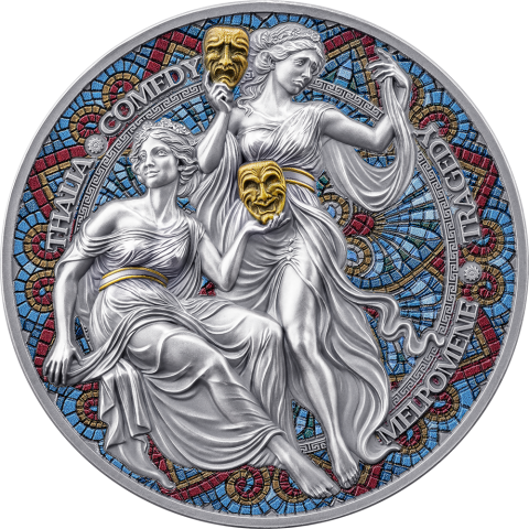 THE NINE MUSES - TERPSICHORE & EUTERPE - 2 OZ 2000 FRANCS SILVER COIN CAMEROON 2025