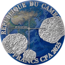 NANTAN METEORITE GEOGRAPHY 50 GRAMM 2000 FRANCS SILVER COIN CAMEROON 2025
