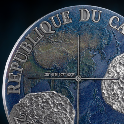NANTAN METEORITE GEOGRAPHY 50 GRAMM 2000 FRANCS SILVER COIN CAMEROON 2025