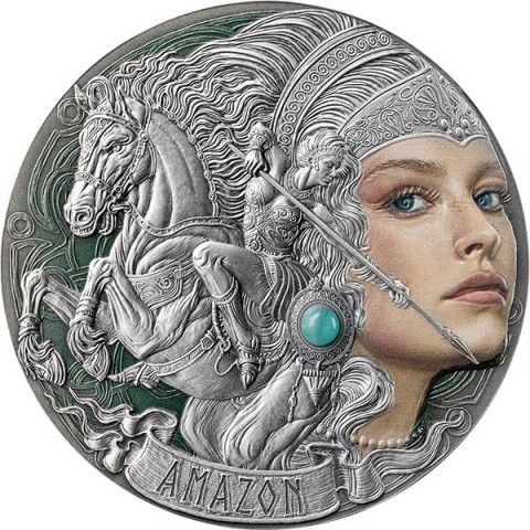 AMAZONKA AMAZON FEMINA BELLATOR SERIA 2 OZ 2000 FRANCS SREBRNA MONETA KAMERUN 2025
