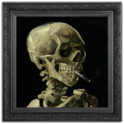 SKARBY ŚWIATOWEGO MALARSTWA MROCZNA EDYCJA VAN GOGH CZASZKA Z PALĄCYM SIĘ PAPIEROSEM 1 OZ 1000 FRANKÓW KAMERUN 2025